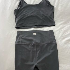 Vuori Oxford gray bra and short Set